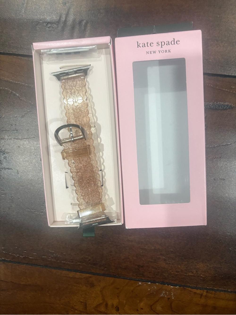 kate spade Metallic Scalloped Glitter Apple Watch Strap - Rose Gold Tone